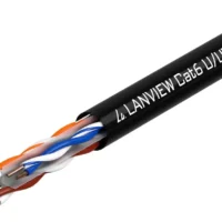 Lanview Cat6 Lösmeter Utomhus Nätverkskabel U-UTP 1 m Svart